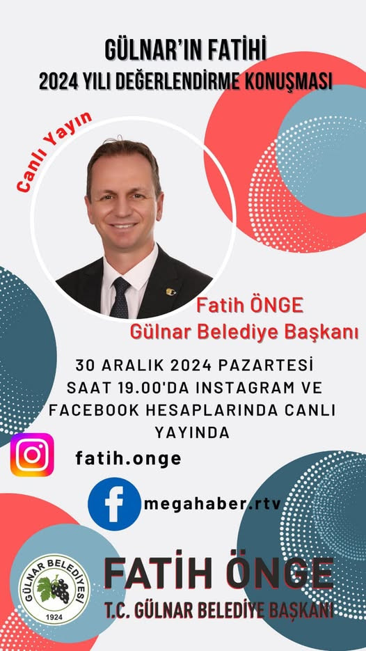 Başkan Önge,30 Aralık'ta Canlı yayında